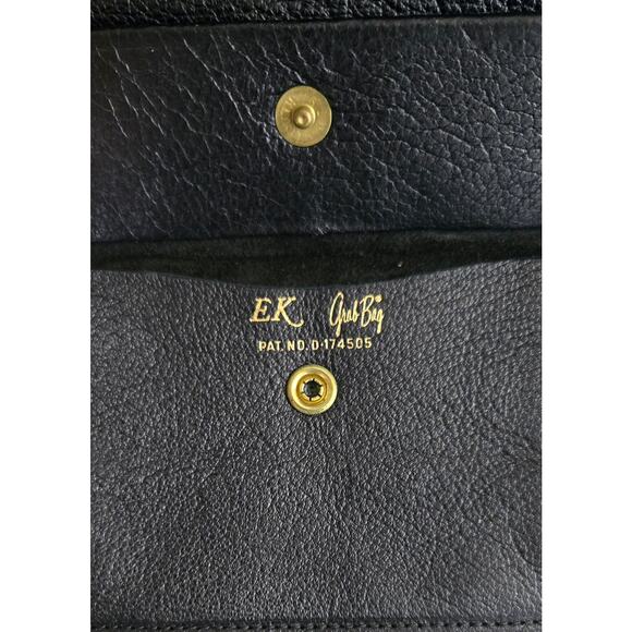 VTG EK Black Fold Over Enger Kress Grab Bag Clutch - Picture 6 of 7
